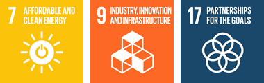 電気安全評価分野　SDGSアイコン＝SDGsゴール7,9,17
